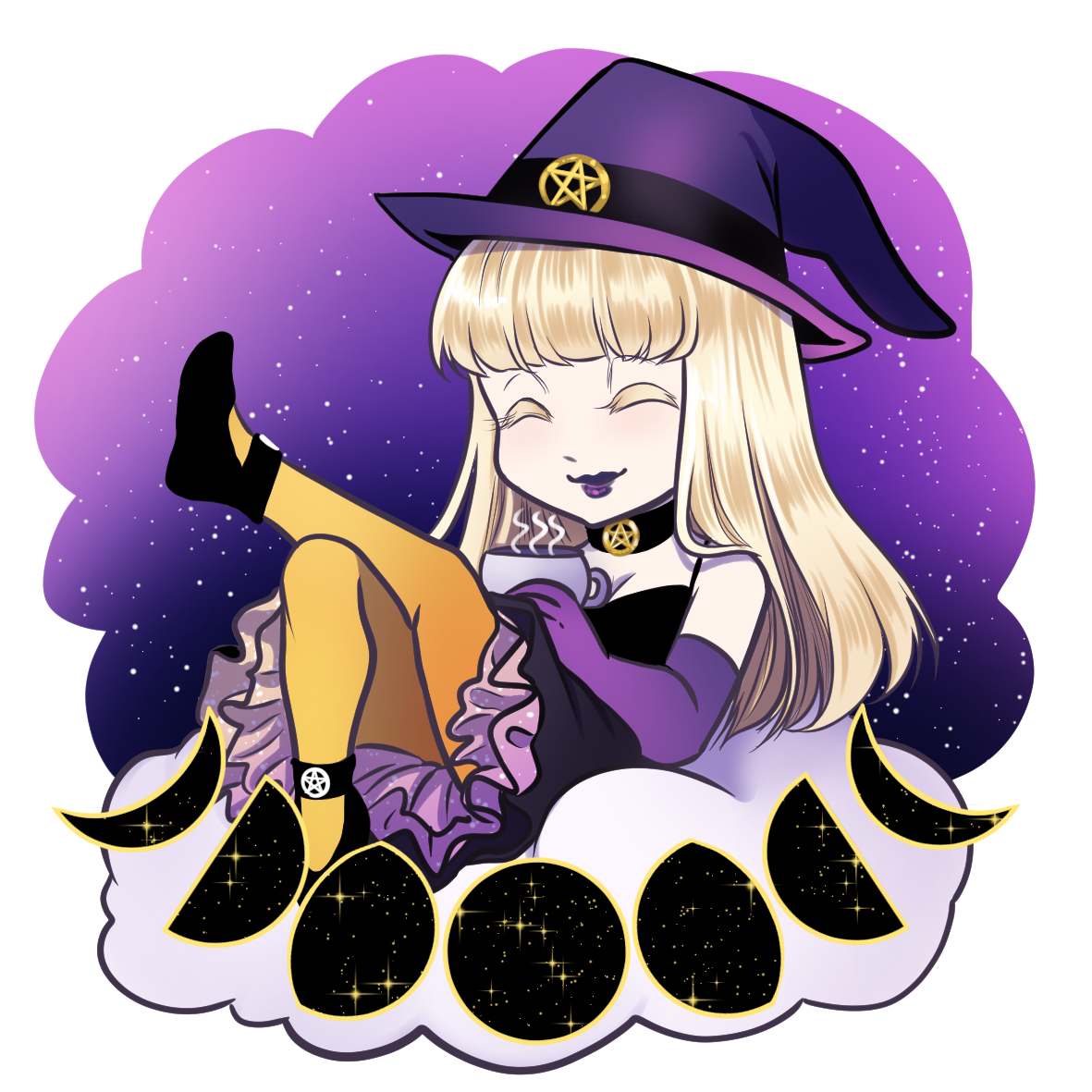Witchy Betty Tea Time sticker