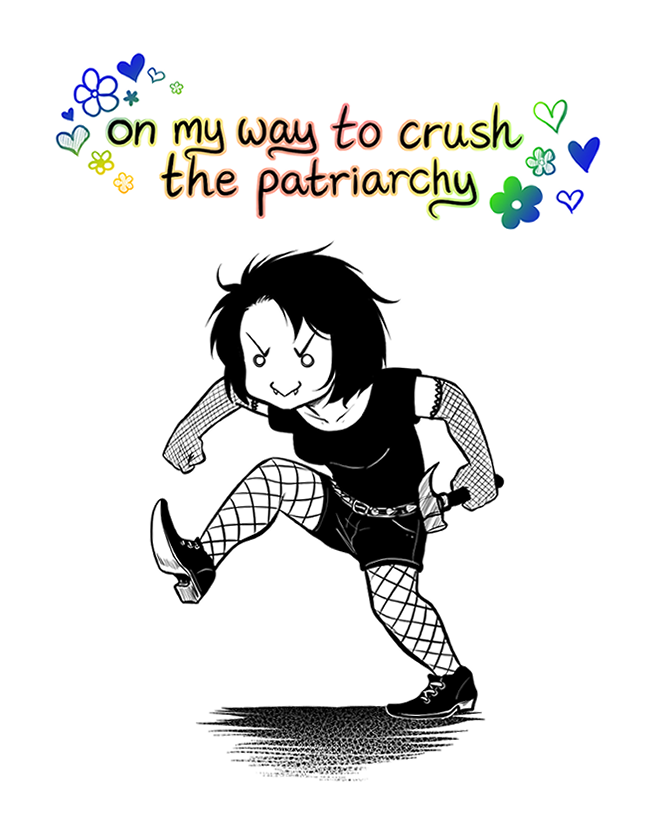 On My Way to Crush the Patriarchy Sticker
