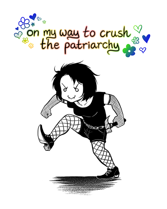 On My Way to Crush the Patriarchy Sticker