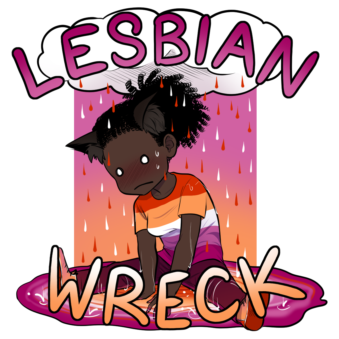 Lesbian Wreck sticker