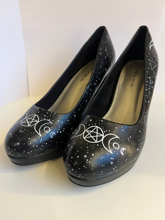Triple Moon & Pentacle Heels (Size: EU 39)